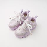 パープル | ボリュームソールラメグリッターレースアップスニーカー | URBAN CHERRY