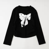 ブラック | ハートドットリボンプリントデザインカットソー | URBAN CHERRY