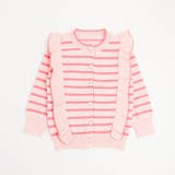 ピンク | ショルダーフリルボーダーニットカーディガン | URBAN CHERRY