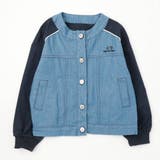 ブルー | ノーカラーデニム切り替えジャケット | URBAN CHERRY