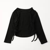ブラック | ドッキングホルターネックサイドギャザートップス | URBAN CHERRY