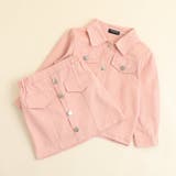 ピンク | パステルコットンジャケット+フロントボタンスカートセット | URBAN CHERRY