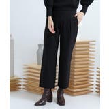 BLACK | ストレッチワイドクロップドパンツ | SENSE OF PLACE