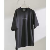 BLACK | シシュウポンチTシャツ(5分袖) | SENSE OF PLACE