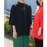 BLACK | 『ユニセックス』シシュウエクストラルーズTシャツ(5分袖) | SENSE OF PLACE