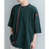 GRN×ORG | 『ユニセックス』ブランケットステッチルーズTシャツ(5分袖) | SENSE OF PLACE