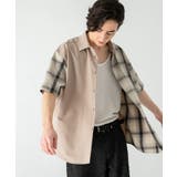 チェックブロックドルーズシャツ(5分袖) | SENSE OF PLACE | 詳細画像1