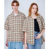 GRY×BLUE | 『Sサイズあり』『ユニセックス』オンブレチェックオープンカラーシャツ | SENSE OF PLACE