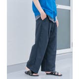 NAVY | 『イージーケア/セットアップ対応』リネンライクタックワイドパンツ | SENSE OF PLACE