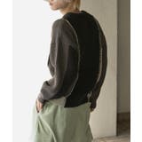 BLACK | ブロッキングステッチクルーネックニット | SENSE OF PLACE