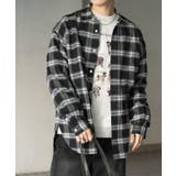 BLACK | ダメージチェックルーズシャツ | SENSE OF PLACE