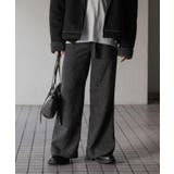 BLK×WHT | 『わたべ×SOP』『セットアップ対応』ツイードワイドフレアパンツ | SENSE OF PLACE