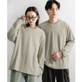 OLIVE | ワッフルボーダーロングTシャツ | SENSE OF PLACE
