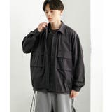 CHARCOAL | ドットメッシュダブルポケットロングスリーブシャツ | SENSE OF PLACE