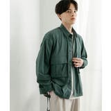 GREEN | ドットメッシュダブルポケットロングスリーブシャツ | SENSE OF PLACE