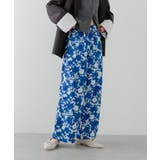 BLU×WHT | フラワーパターンパンツ | SENSE OF PLACE
