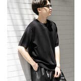 BLACK | クルーネックニットショートスリーブTシャツ | SENSE OF PLACE