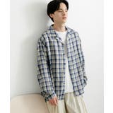 『ユニセックス』シアーチェックオープンカラーロングスリーブシャツ | SENSE OF PLACE | 詳細画像35