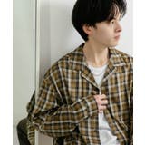 BEIGE | 『ユニセックス』シアーチェックオープンカラーロングスリーブシャツ | SENSE OF PLACE