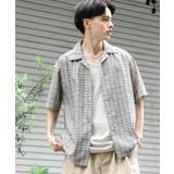 BEIGE | チェックオープンカラーショートスリーブシャツ | SENSE OF PLACE