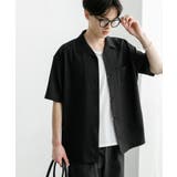 BLACK | 『ユニセックス』オープンカラールーズショートスリーブシャツ | SENSE OF PLACE