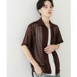 BROWN | 『ユニセックス』アソートレースオープンカラーショートスリーブシャツ | SENSE OF PLACE