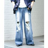 『ユニセックス』ダメージデニムワイドパンツ | SENSE OF PLACE | 詳細画像27