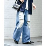 『ユニセックス』ダメージデニムワイドパンツ | SENSE OF PLACE | 詳細画像32
