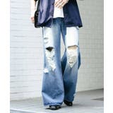『ユニセックス』ダメージデニムワイドパンツ | SENSE OF PLACE | 詳細画像47