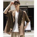 BROWN | リネンライクテーラードショートスリーブジャケット | SENSE OF PLACE