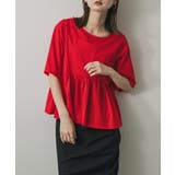 RED | クルーネックペプラムフリルトップ | SENSE OF PLACE