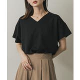 BLACK | ミラノリブVネックTシャツ | SENSE OF PLACE