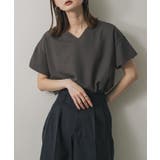 CHARCOAL | ミラノリブVネックTシャツ | SENSE OF PLACE
