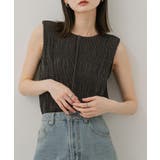 CHARCOAL | シャーリングパイピングカットトップ | SENSE OF PLACE