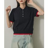 NAVY | ハイショクレイヤードニットポロシャツ | SENSE OF PLACE
