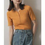 ORANGE | ヘンリーネックミニケーブルセーター(半袖) | SENSE OF PLACE