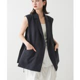 NAVY | 『UR TECH DRYLUXE』リネンライクサイドベルトジレ | SENSE OF PLACE