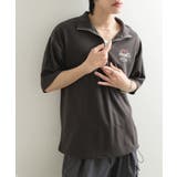 CHARCOAL | Mark Gonzales スタンドハーフZIPドローコードTシャツ | SENSE OF PLACE