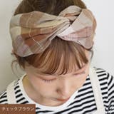 チェックブラウン | ヘアターバン レディース ヘアバンド | kana