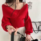 レイヤードニット オフショルダー プルオーバーニット | VICTORIA | 詳細画像2