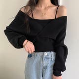 BLK | レイヤードニット オフショルダー プルオーバーニット | VICTORIA