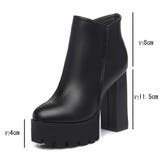 太ヒール 厚底ブーツ ショートブーツ | VICTORIA | 詳細画像13