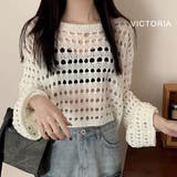 WHT | メッシュ ニット トップス | VICTORIA
