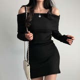 BLK | オフショルダー ニットワンピース ワンピース | VICTORIA