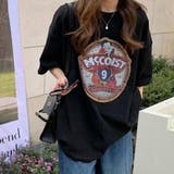BLK | カジュアルプリント ロゴTシャツ レディース | VICTORIA