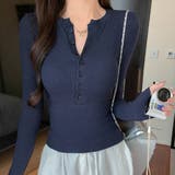 ヘンリーネック レディース Tシャツ | VICTORIA | 詳細画像6