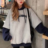 GRY | パーカー 切り替え スウェット | VICTORIA