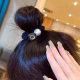 シュシュ 大粒ビジューとパール付きシュシュ ヘアゴム | VICTORIA | 詳細画像6 