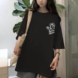 BLK | プリント オーバーサイズ Tシャツ | VICTORIA