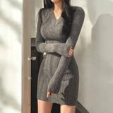 リブニットミニワンピース スリムフィット タイト | VICTORIA | 詳細画像2